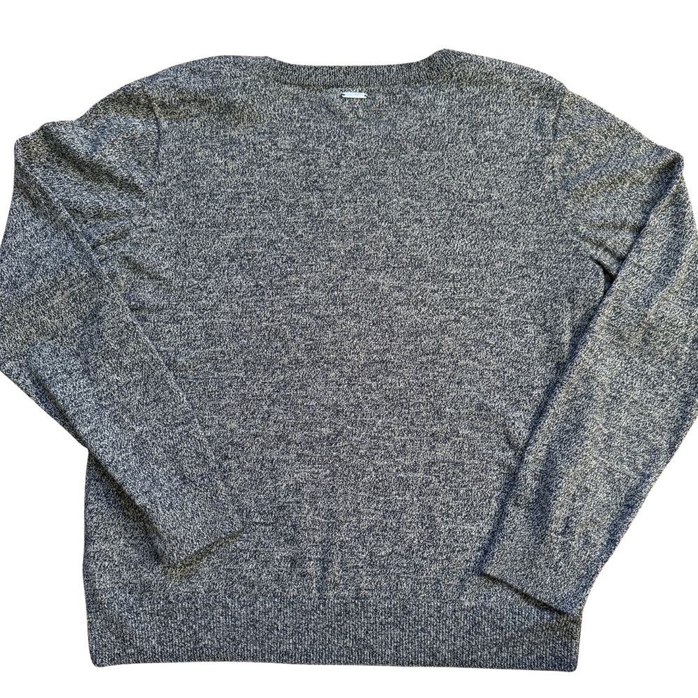 Nautica Women's Heathered Gray Crewneck Sweater with Navy Anchor - Picture 2 of 6